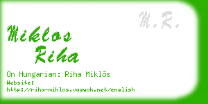 miklos riha business card